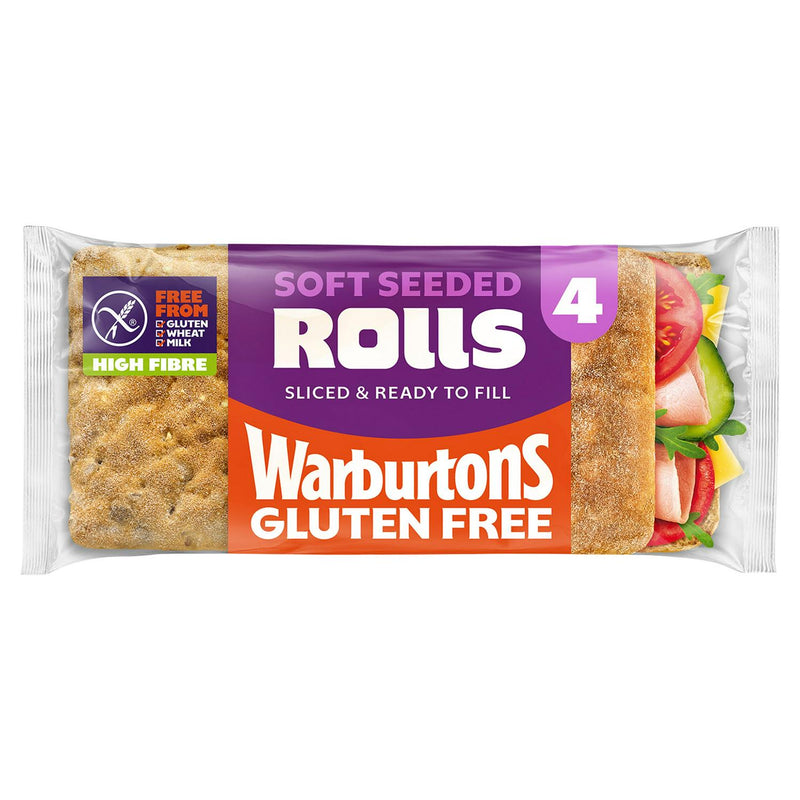 Warburtons Gluten Free Seeded Sliced Rolls 4 Pack (British brand)