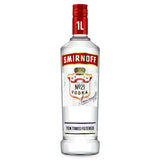 Smirnoff Premium Red Label Vodka 1 Litre glass bottle (British brand)