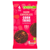 Sainsbury's dark chocolate corn thins snack pack 4 x 22.5g (British brand)