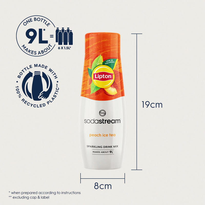 Lipton SodaStream Peach Flavour Tea Mix 440ml, imported from the UK