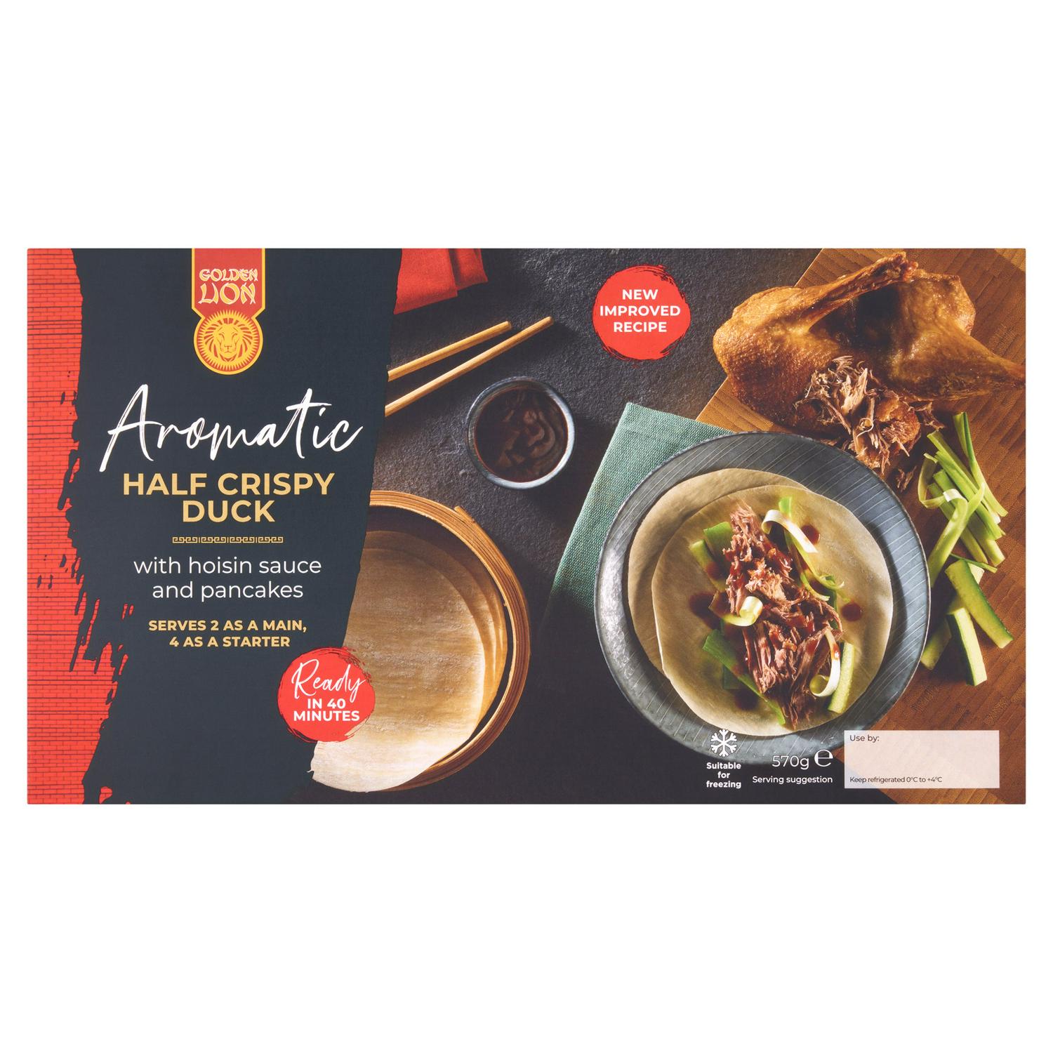 Golden Lion aromatic duck with hoisin sauce and pancakes, UK version