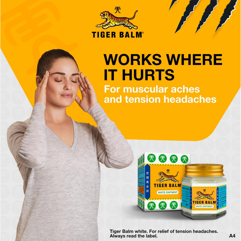 Tiger Balm White Ointment for muscle pain 30g (British brand)