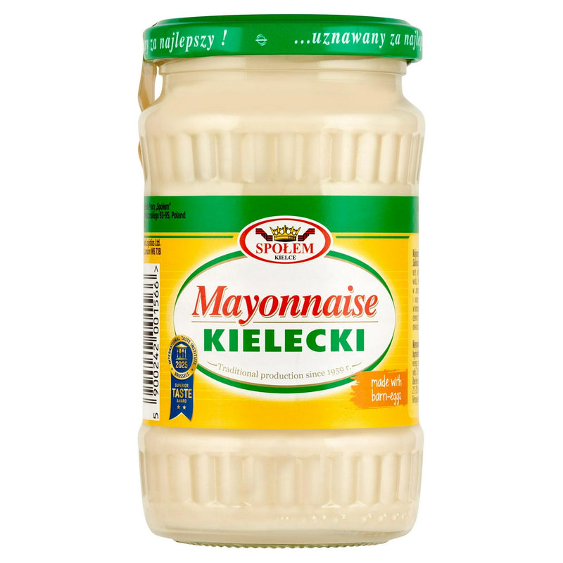 Kielecki Traditional Mayonnaise 310ml glass jar packaging, UK version