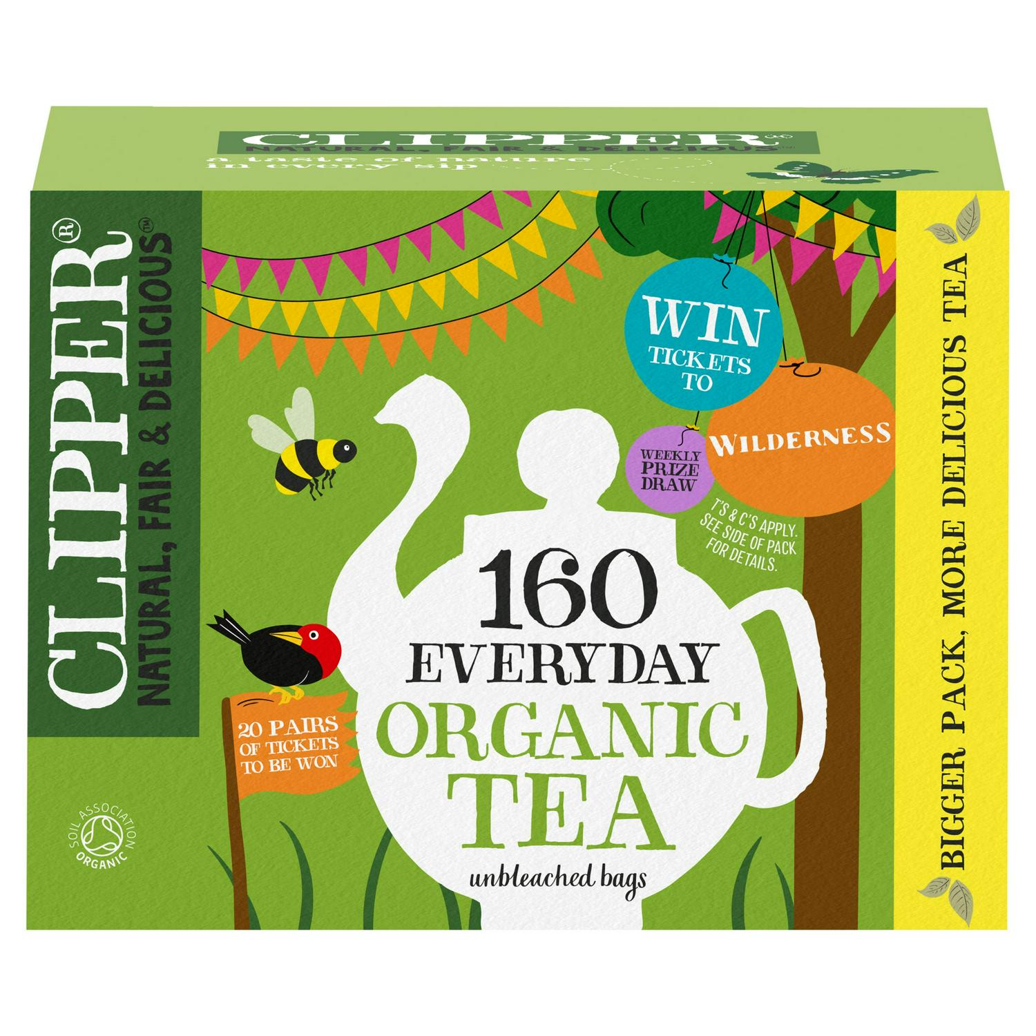 Clipper Organic Everyday Tea Bags 160 count 464g - British product