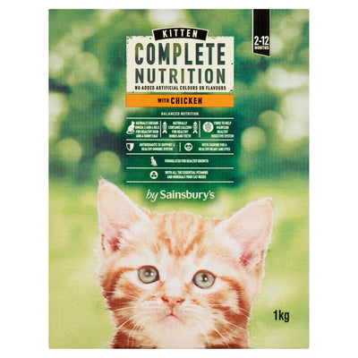 Sainsburys Complete Nutrition Chicken Kitten Food 1kg- Buy online at McGrocer