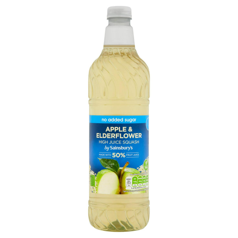 Sainsbury's Apple Elderflower High Juice Squash 1L (British brand)