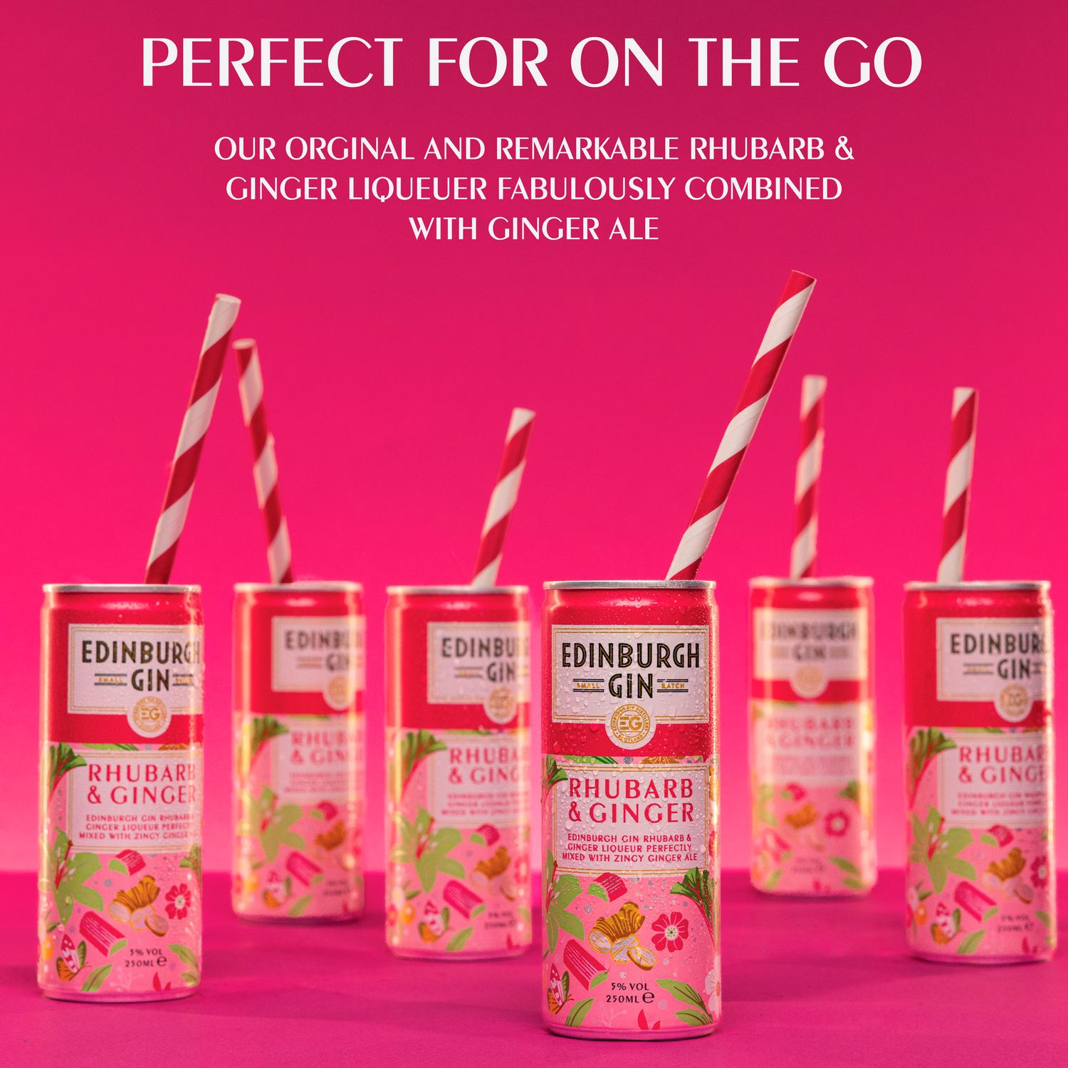 Edinburgh Gin rhubarb and ginger cocktail 250ml can, UK version