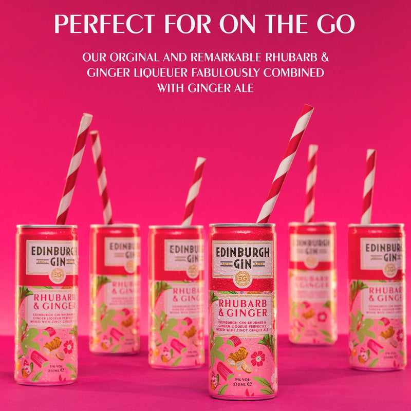 Edinburgh Gin rhubarb and ginger cocktail 250ml can, UK version