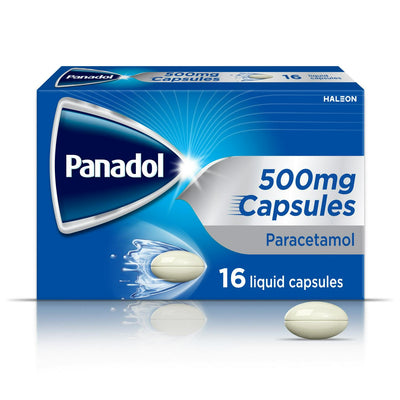 Capsules liquides de paracétamol Panadol Rapid, soulagement rapide de la douleur, 16 capsules, 500 mg - Achetez en ligne sur McGrocer