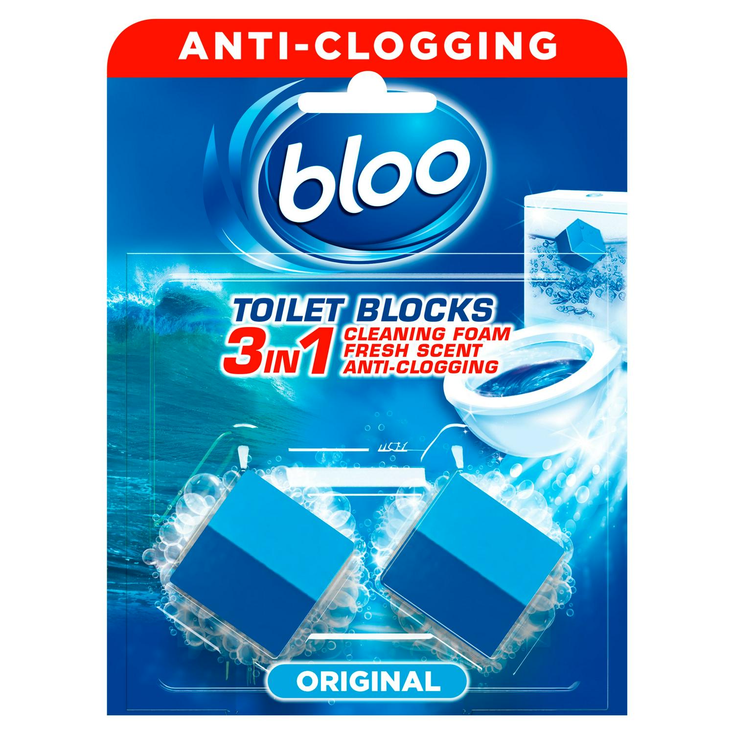 Bloo 2in1 In Cistern Original Blue Toilet Blocks 2 x 50g