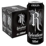 Relentless Origin energy drink 4x500ml, imported from the UK