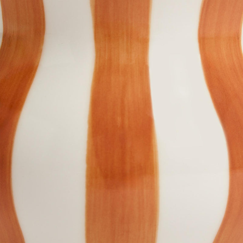 Habitat Hand Painted Rust Stripe Vase 25cm - British product