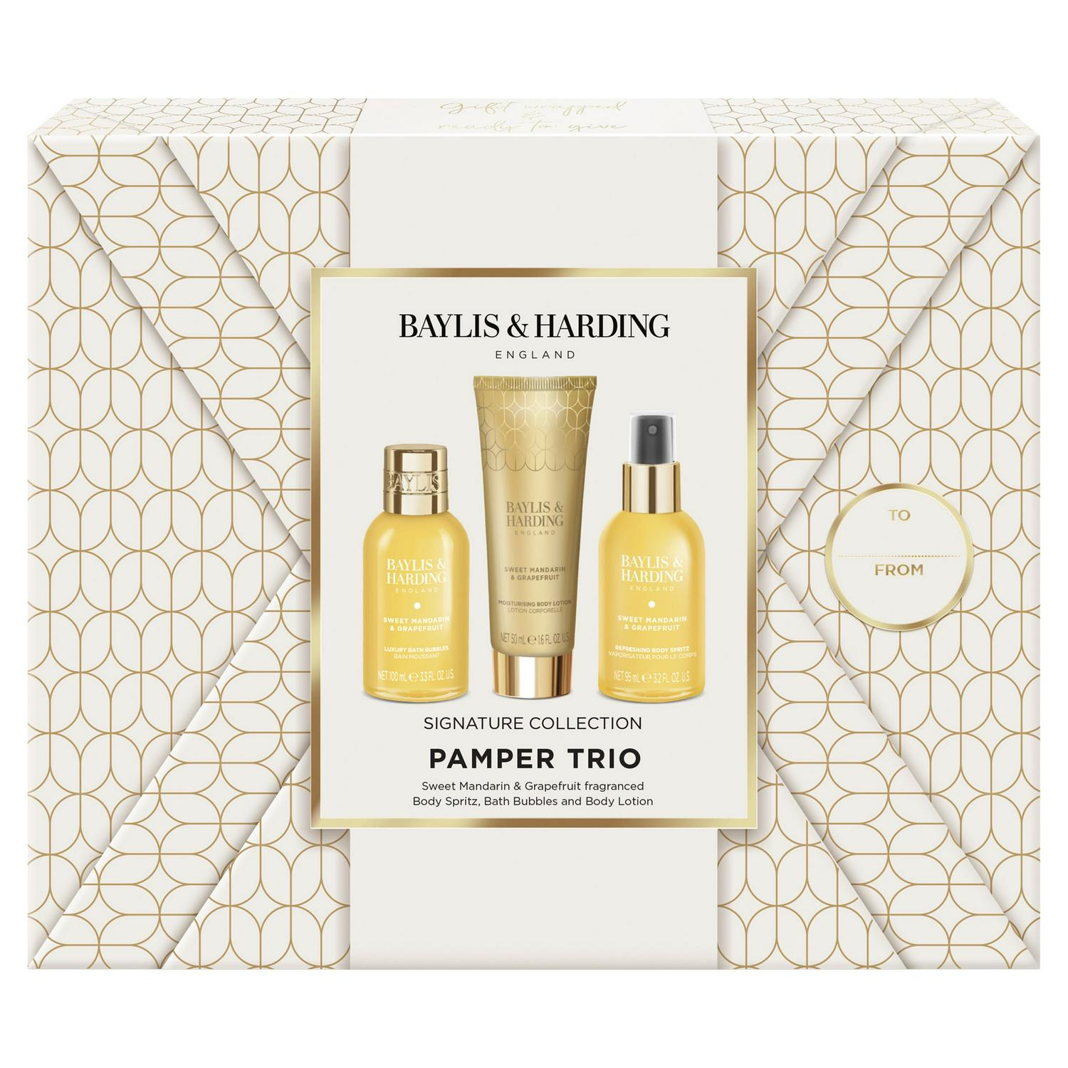 Baylis & Harding Sweet Mandarin & Grapefruit Gift Wrapped Pamper Trio Gift Set