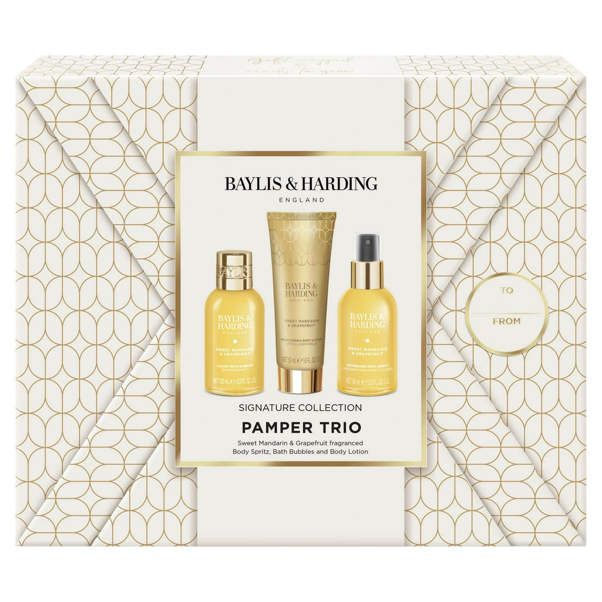 Baylis & Harding Sweet Mandarin & Grapefruit Gift Wrapped Pamper Trio Gift Set