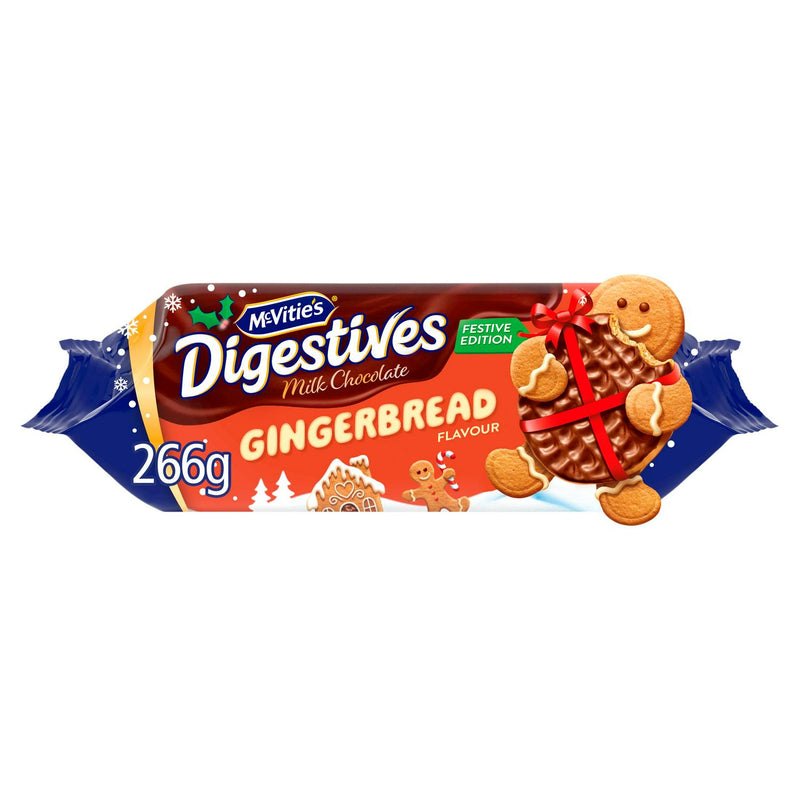 Gingerbread Flavour Wheatmeal Milk Chocolate Biscuits, Festive Edition 266g