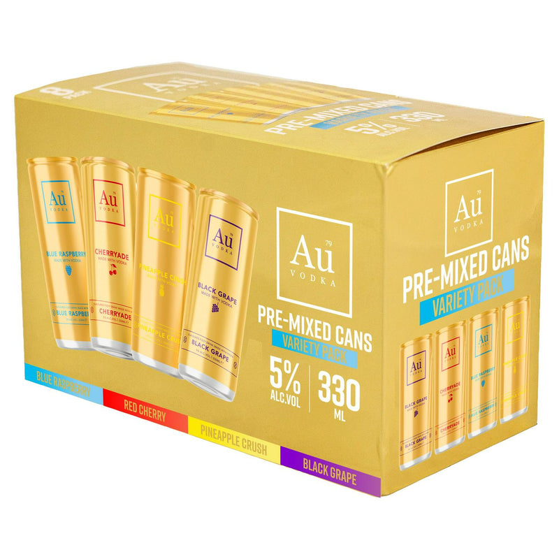 Au flavoured vodka cans variety pack 8 x 33cl - British product