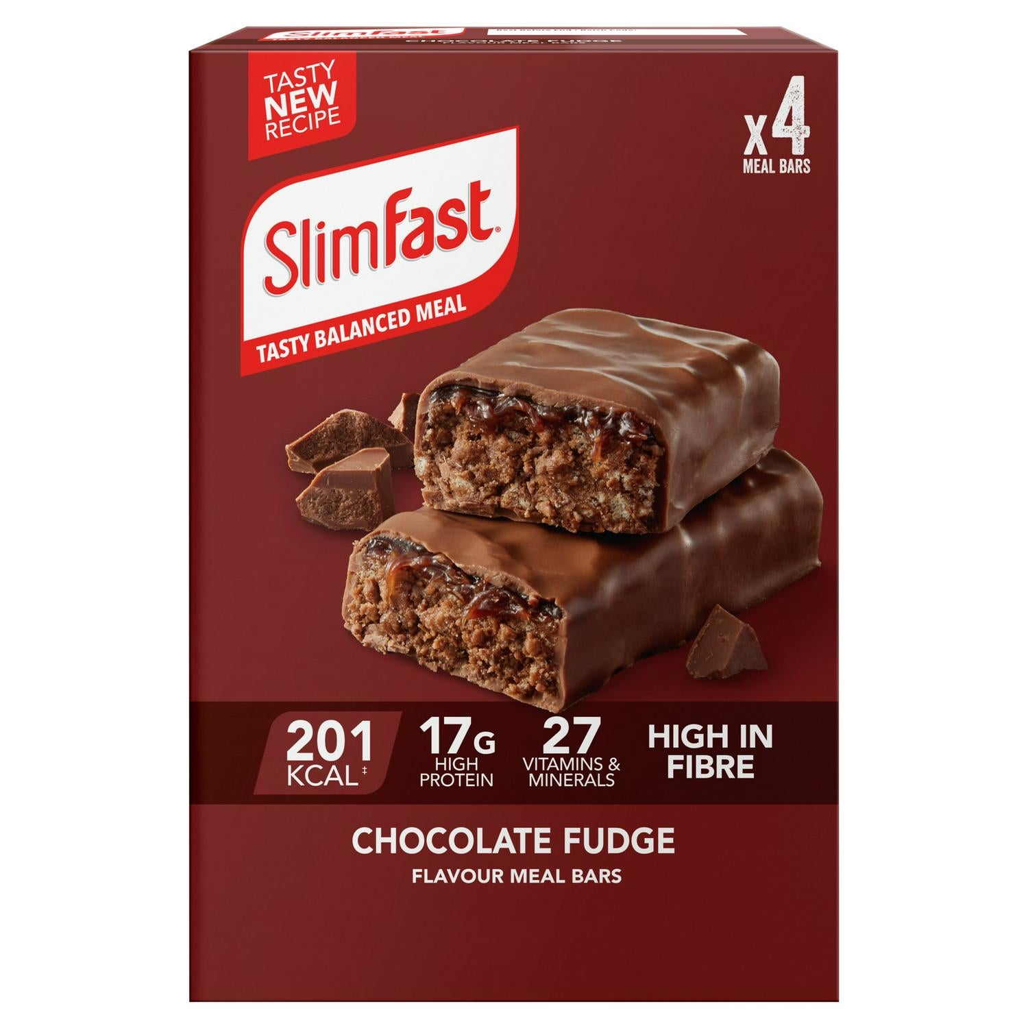 SlimFast chocolate fudge meal bar 4 x 60g (British brand)