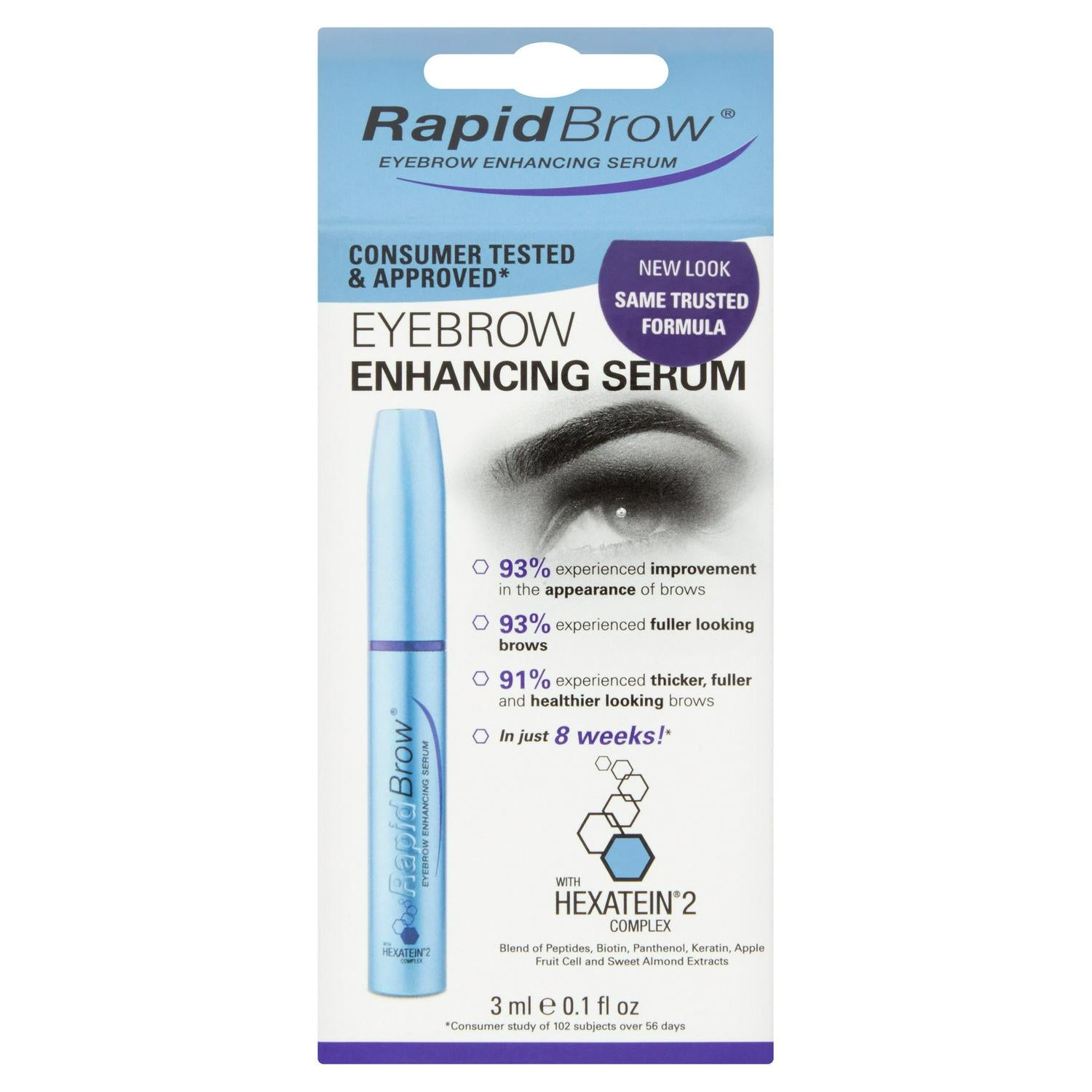Rapidbrow Eyebrow Enhancing Serum 3ml, imported from the UK