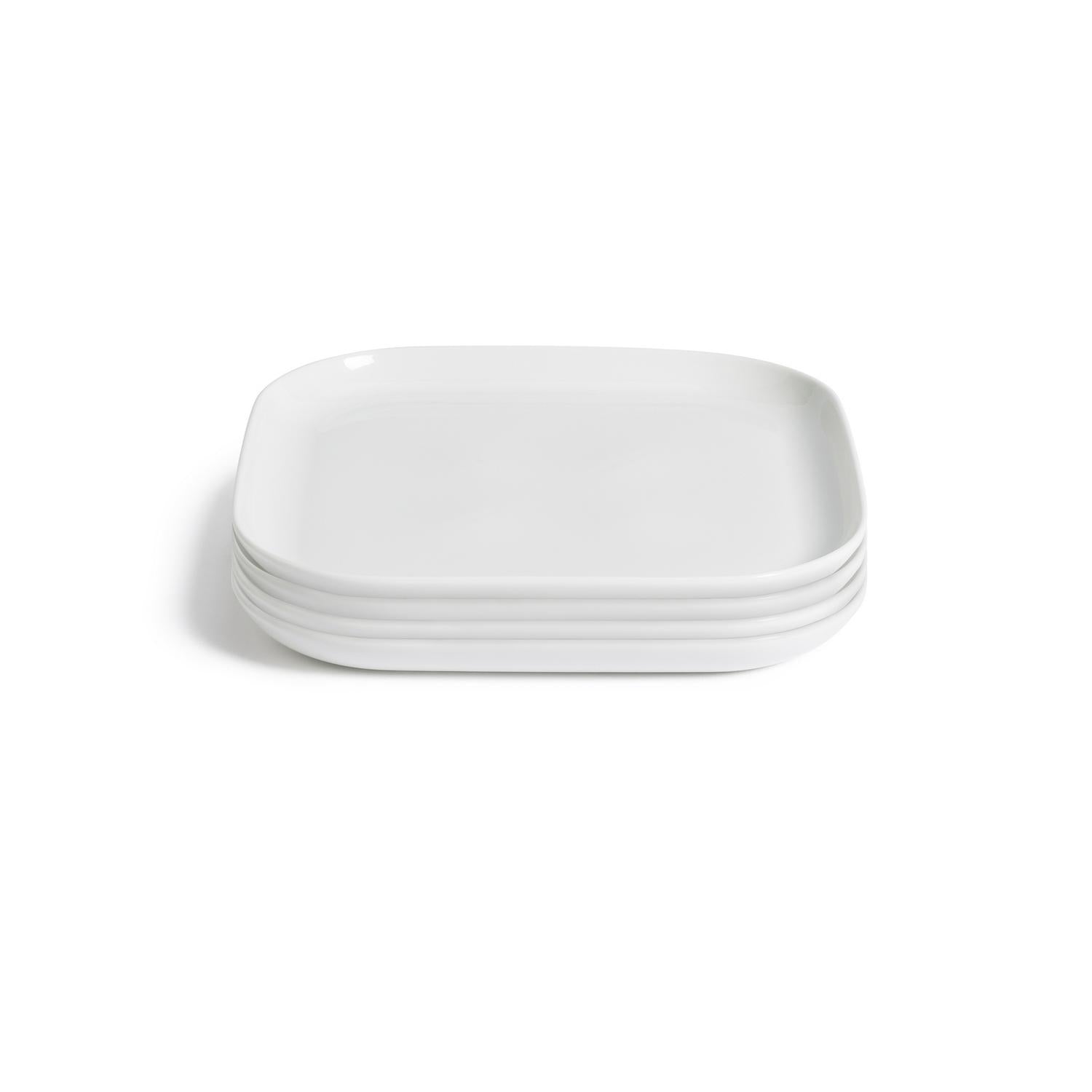 Habitat Riko square white ceramic dinner plate, UK version