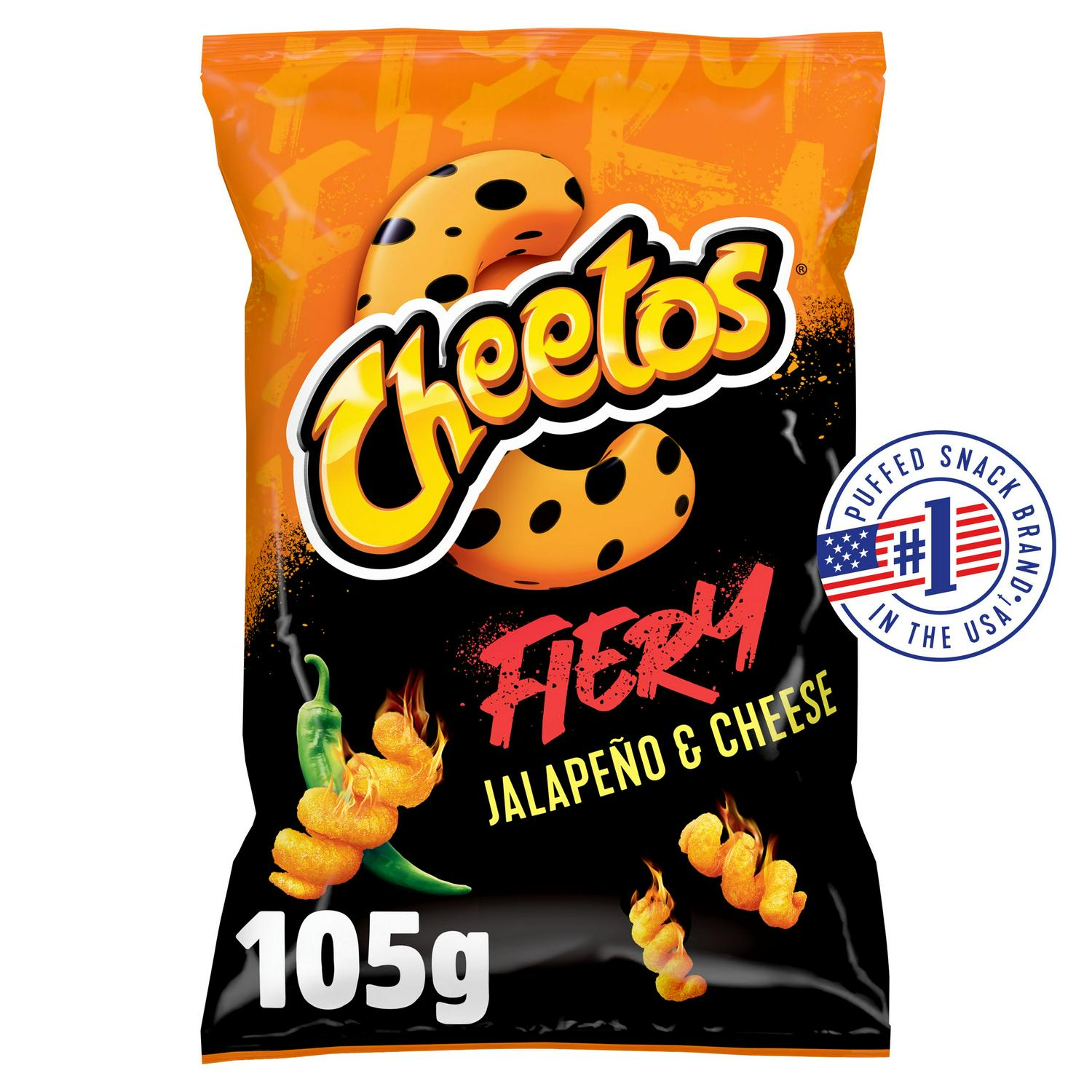 Fiery Jalapeno & Cheese Flavour Corn Puffs Sharing Bag 105g