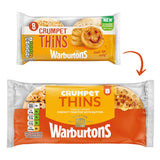 Warburtons Crumpet Thins 8 Pack vegan friendly breakfast option (British brand)