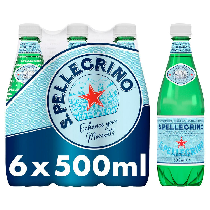 San Pellegrino Sparkling Water 500ml 6-pack (British brand)