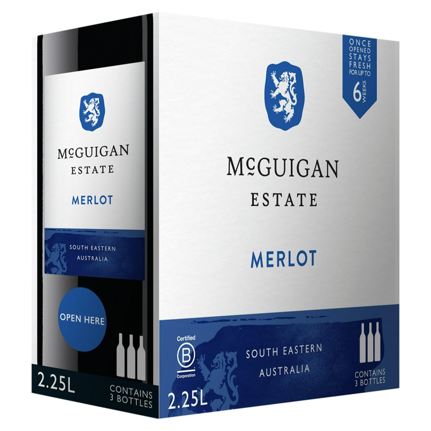 McGuigan Merlot red wine estate 2.25L, imported from the UK