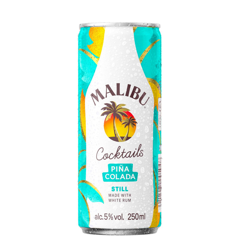Malibu Piña Colada pre-mixed cocktail can 250ml, imported from the UK