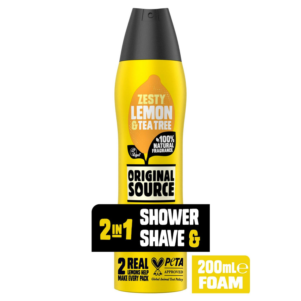 Lemon and Tea Tree 2-in-1 Shower and Shave Foam 200ml