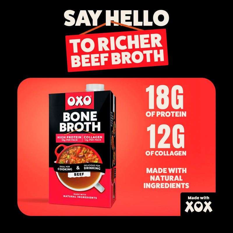 Oxo Nourishing Beef Bone Broth 500ml, imported from the UK