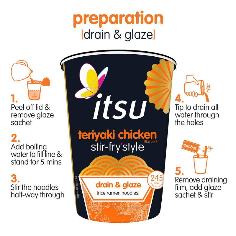 Teriyaki Chicken Flavour Stir Fry Style Rice Ramen Noodles 81g