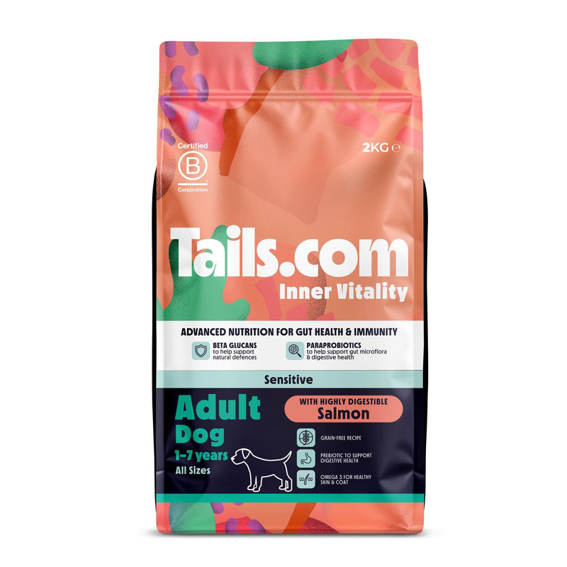 Tails.com salmon dry dog food sensitive 2kg (British brand)