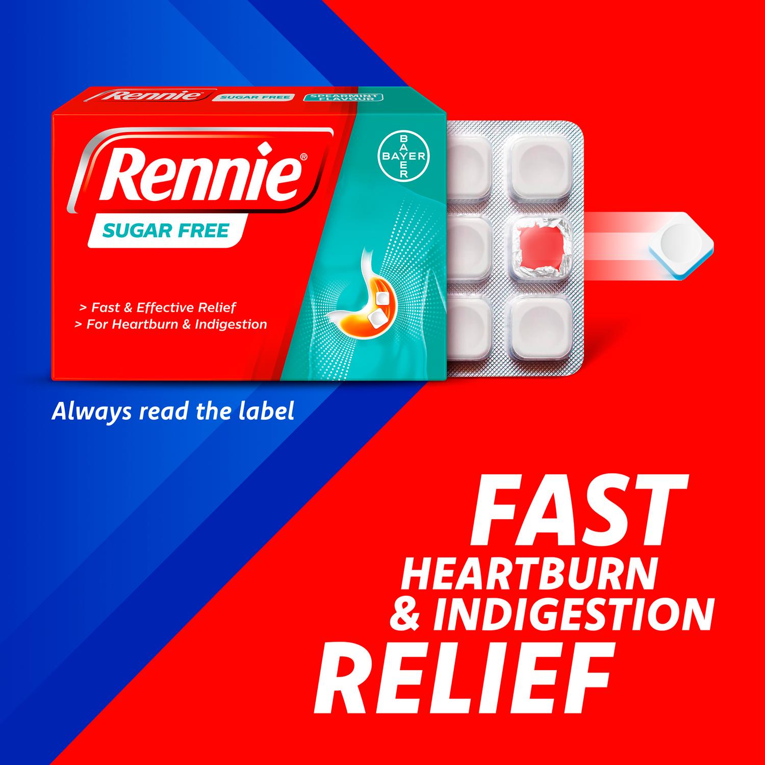 Rennie Sugar Free Spearmint Antacid Tablets 72, imported from the UK