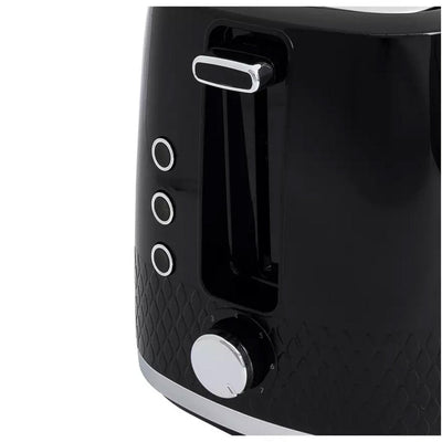 Cookworks Selcey 2-Scheiben-Toaster, Schwarz – Britisches Küchengerät