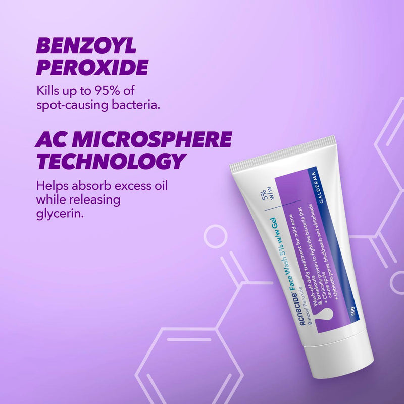 Acnecide Face Wash 5% Gel 50g, UK version