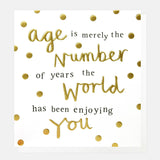 Caroline Gardner birthday greeting card with blank message inside 14x14.6cm - British product