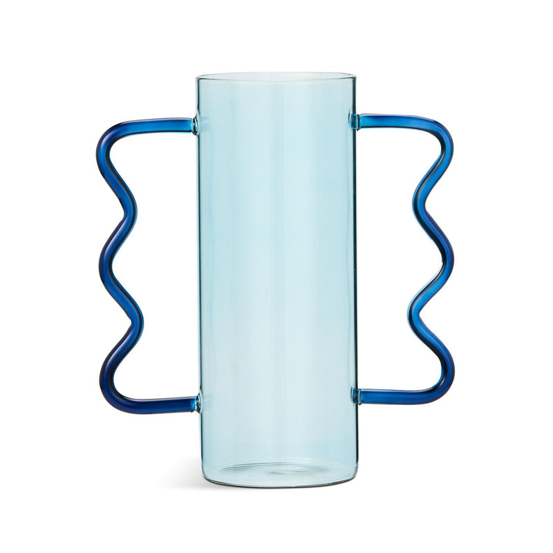 Habitat wiggle handled vase blue 25cm, UK version