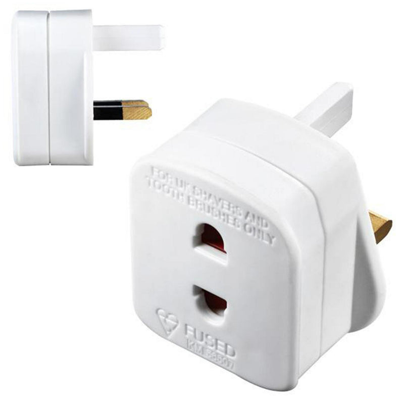 Masterplug Shaver Adaptor White imported from the UK