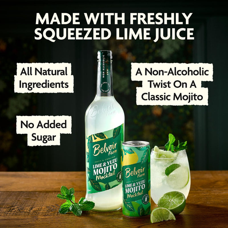 Belvoir Farm non alcoholic lime yuzu mojito 250ml - British product