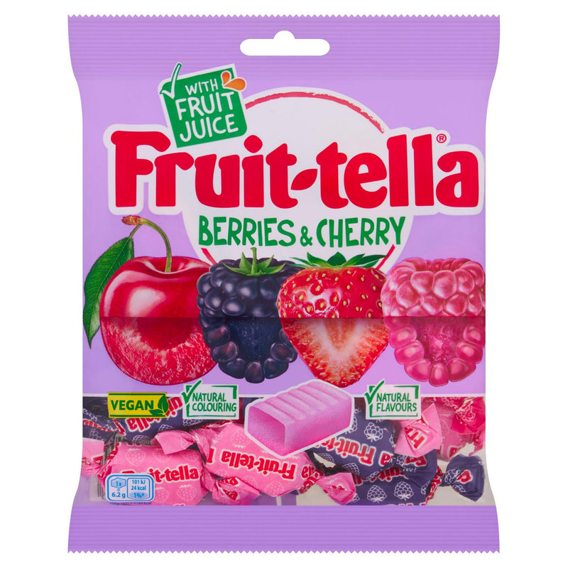 Assorted Chewy Sweets with Berry and Cherry Flavours 135g