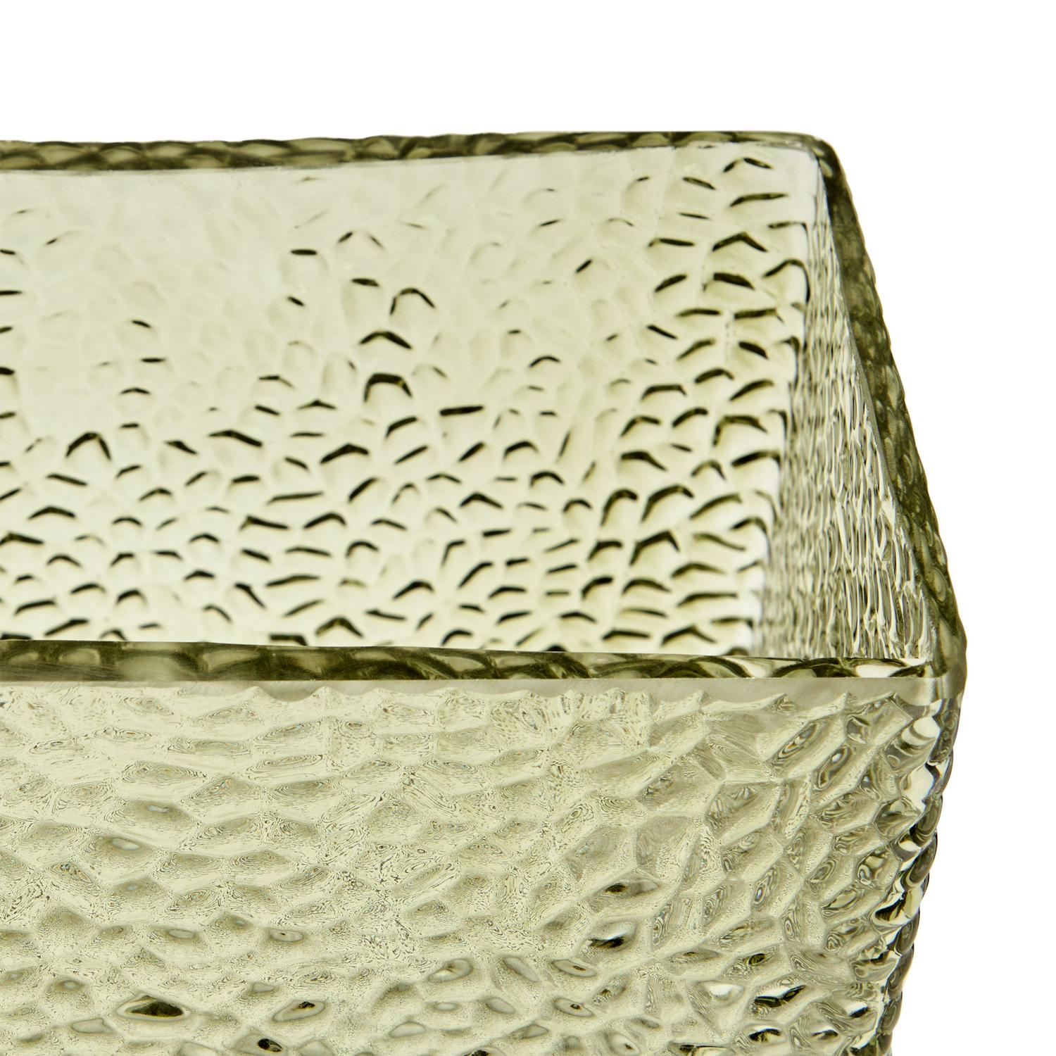 Habitat green glass vase hammered 24.7cm, UK version