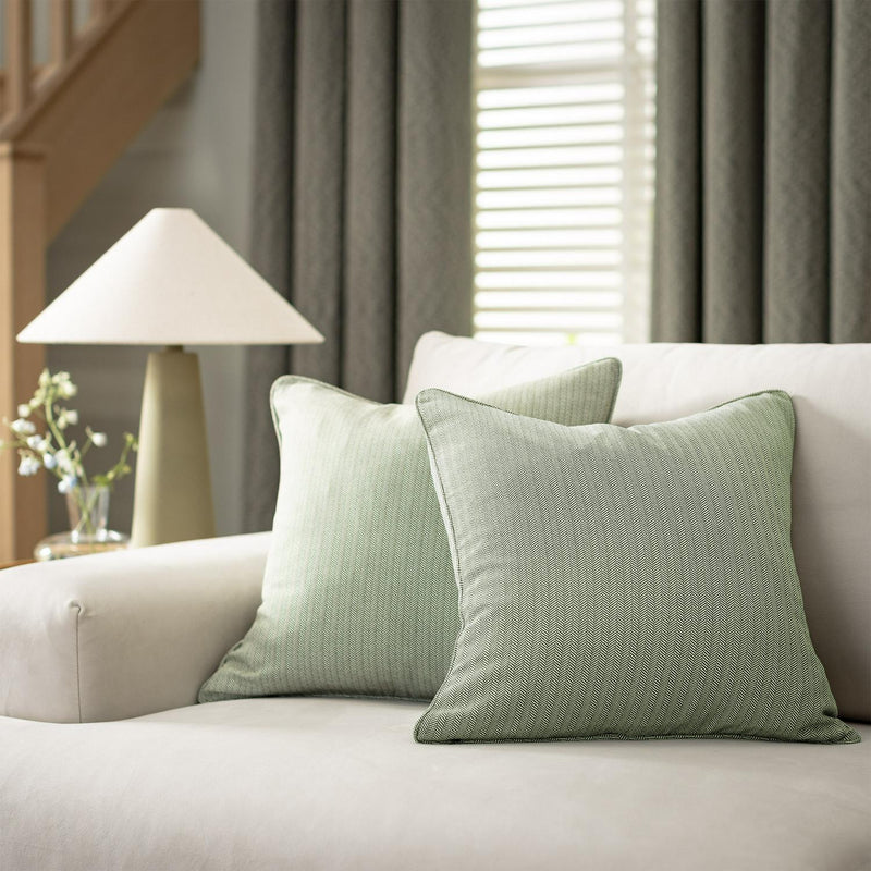 Habitat Herringbone Cushion Cover Moss Green 43x43cm , UK version