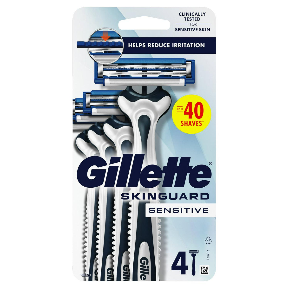 Gillette Skinguard Sensitive Disposable Razor x4