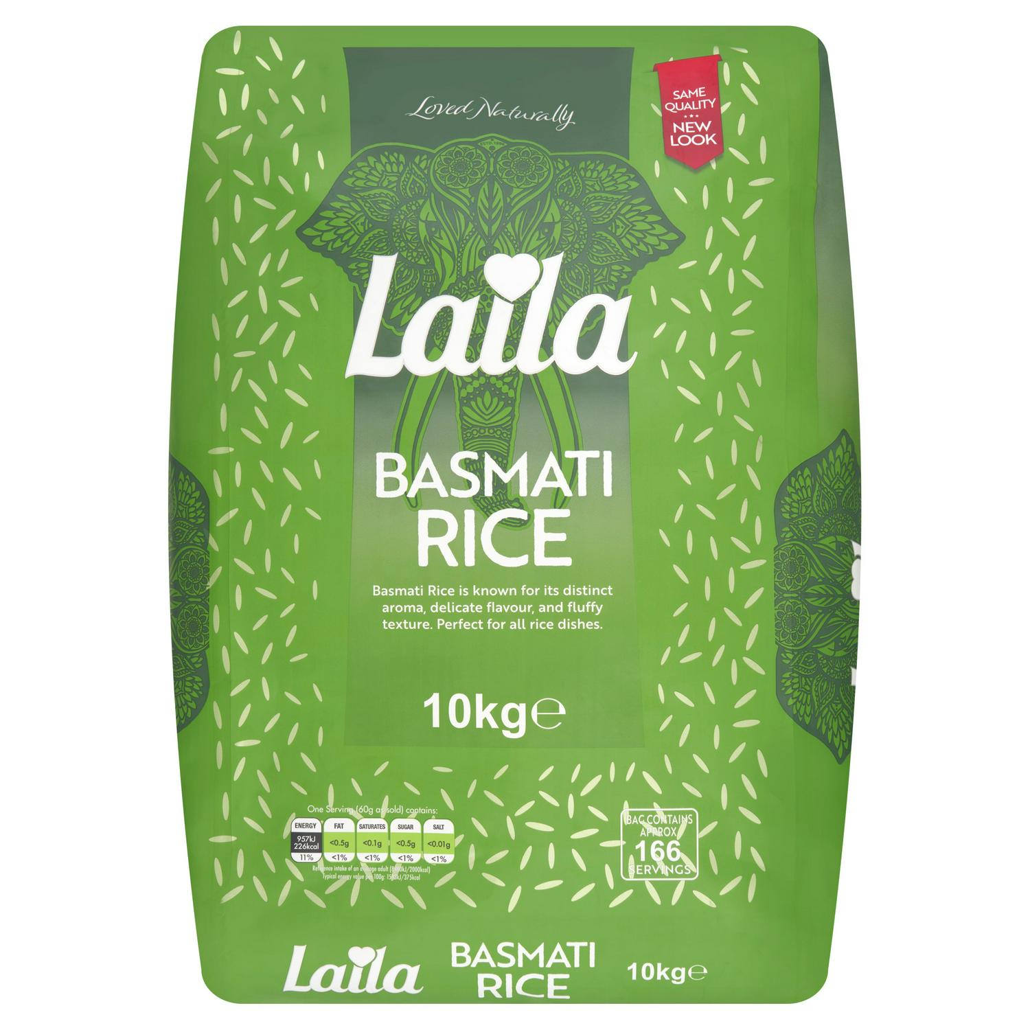 Laila Basmati Rice 10kg bag pack, imported from the UK