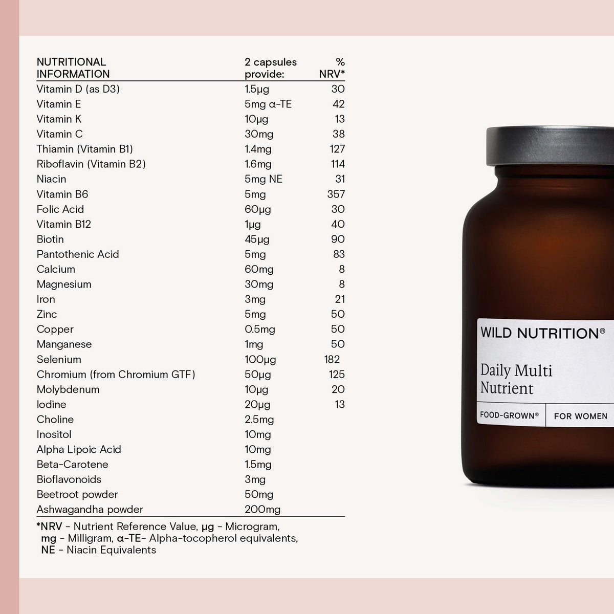 Daily Multi-Nutrient Capsules with Ashwagandha for Hormone and Energy Support, 60 Capsules