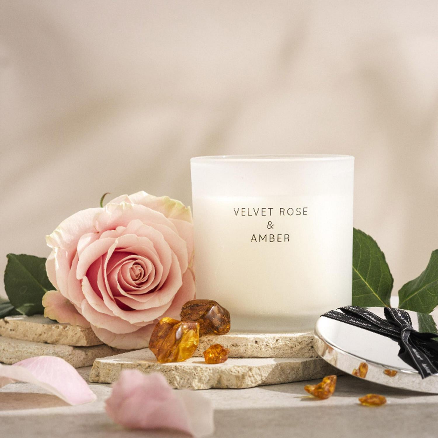Habitat Large Candle Velvet Rose & Amber 10cm, UK version