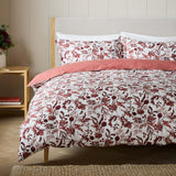 Sainsburys Foliage Print Bedding Set Burgundy Various Sizes (British brand)
