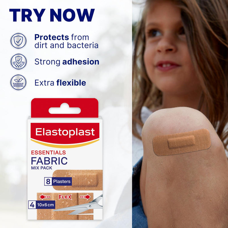 Elastoplast Essentials Fabric Plasters 8 Strips - British product