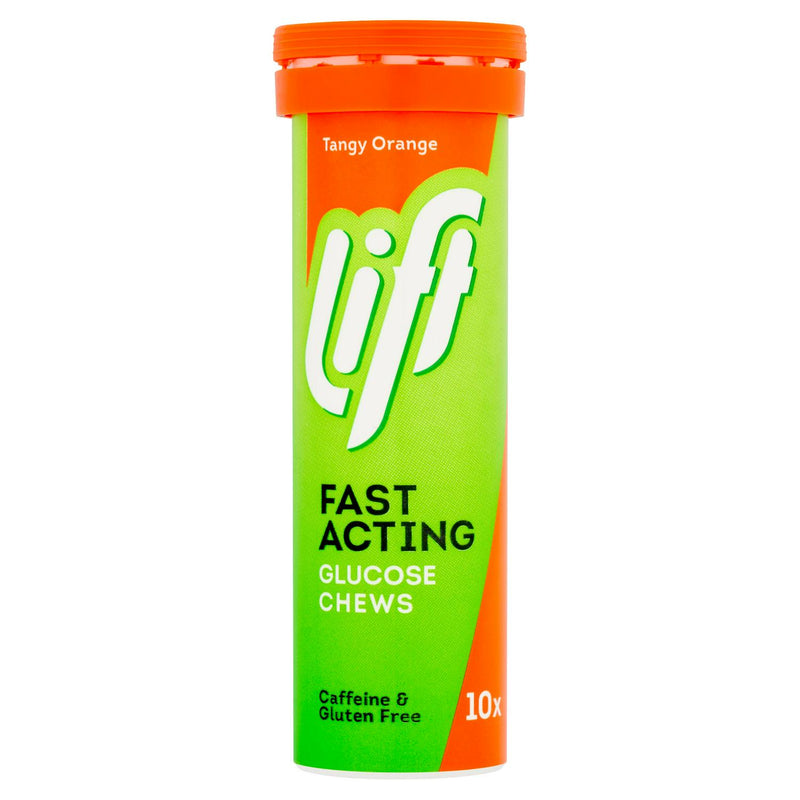 Lift orange flavoured fast acting glucose chews 40g, UK version