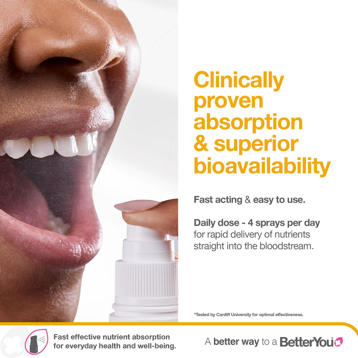 BetterYou Boost B12 oral spray bottle 25ml - British product